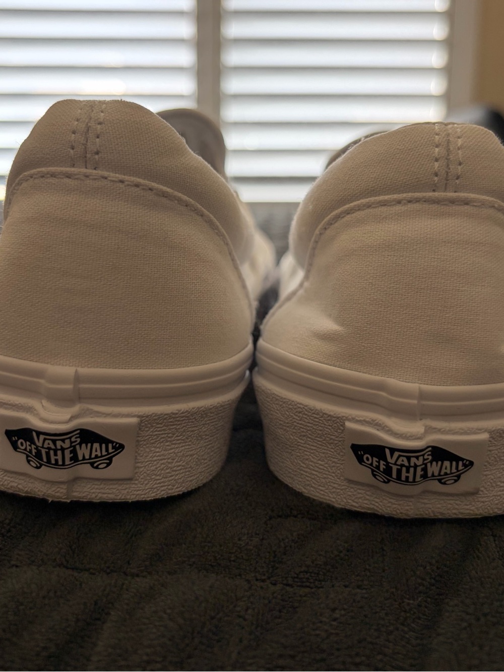 Vans White Canvas Slip-On Loafers - Picture 3 of 5